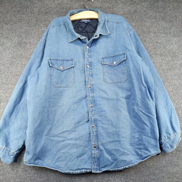 Croft & Barrow Men's Quilt Lined Denim Jacket Blue XXL Snap Button - Picture 2 of 15